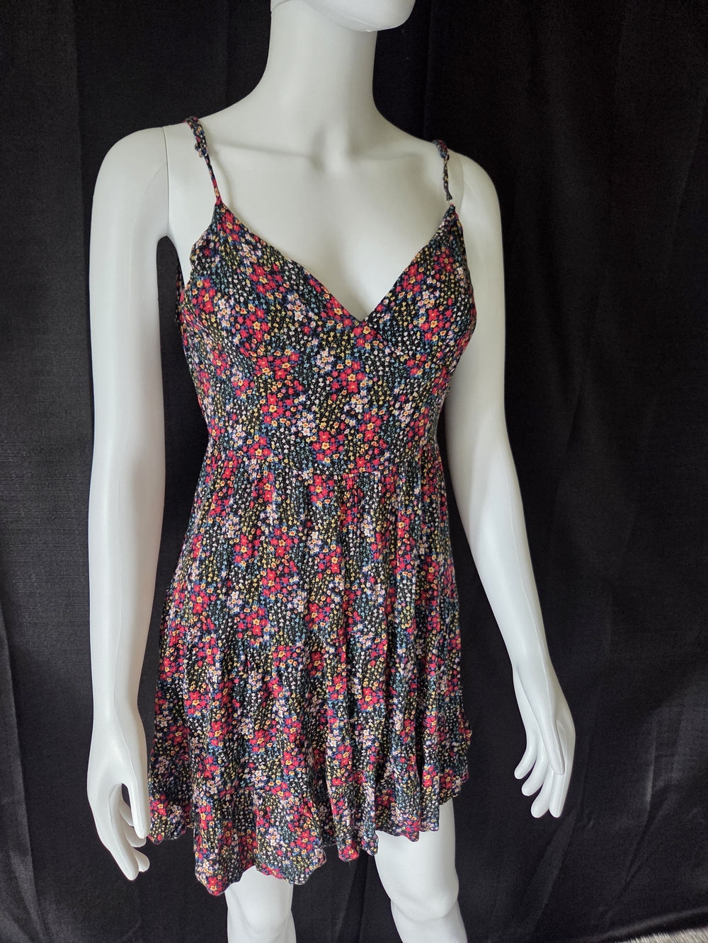 Floral Mini Dress 90s Grunge Fairy Y2K Babydoll Coquette Babydoll Dark Romance L